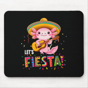 Let's Fiesta Cinco De Mayo Axolotl With Sombrero A Mouse Mat