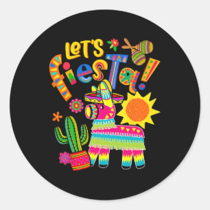 Let's Fiesta Cinco De Mayo Camisa Mexicana Hombre Classic Round Sticker