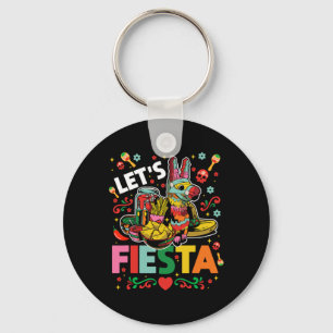 Let's Fiesta Cinco De Mayo Camisa Mexicana Hombre Key Ring