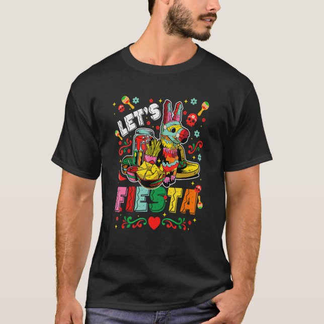 Let's Fiesta Cinco De Mayo Camisa Mexicana Hombre T-Shirt (Front)