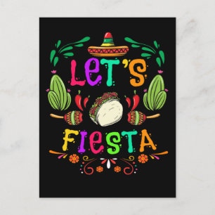 Lets Fiesta Cinco de Mayo Celebration Mexican Taco Postcard