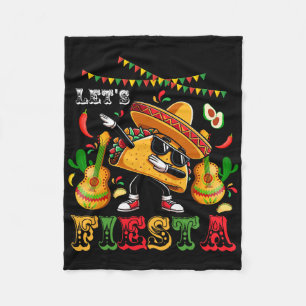 Let's Fiesta Cinco De Mayo Dabbing Taco Kids Boys Fleece Blanket