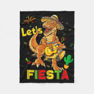 Lets Fiesta Cinco De Mayo Dinosaur Mexican Party K Fleece Blanket