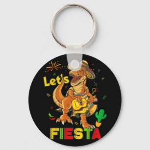 Lets Fiesta Cinco De Mayo Dinosaur Mexican Party K Key Ring