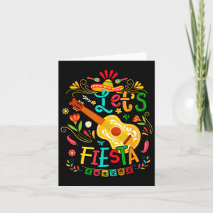 Let's Fiesta Cinco De Mayo Guitar Funny Mexican Pa Card