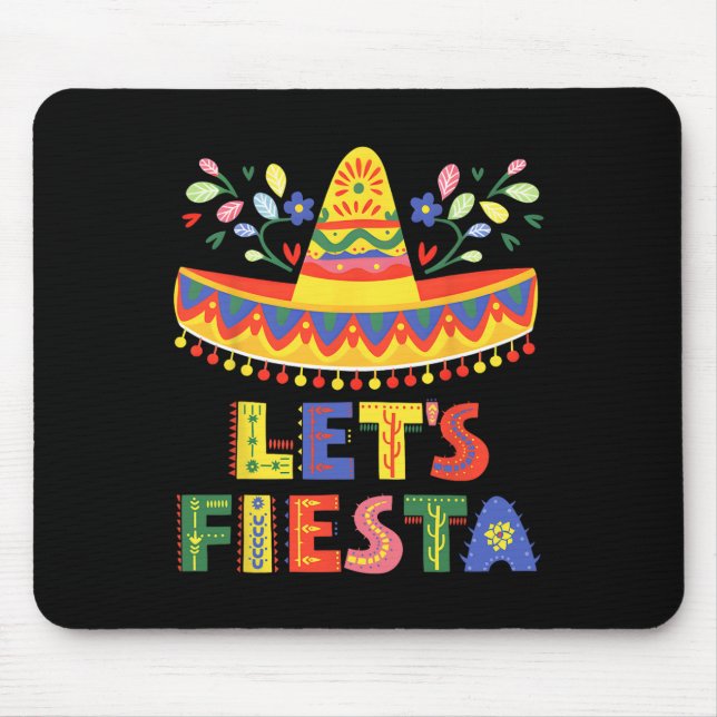 Let's Fiesta Cinco De Mayo Guitar Funny Mexican Pa Mouse Mat (Front)