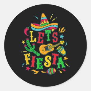 Let's Fiesta Cinco De Mayo Mexican Festival Party Classic Round Sticker