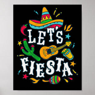 Let's Fiesta Cinco De Mayo Mexican Festival Party  Poster