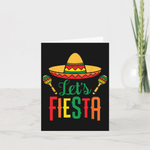 Let's Fiesta Cinco De Mayo Mexican Guitar Sombrero Card