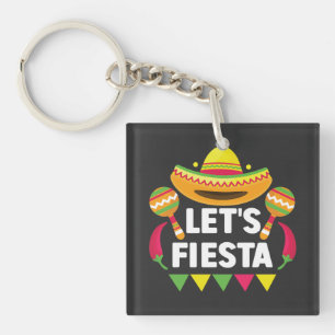 Let's Fiesta Cinco De Mayo, Mexican inspired Key Ring
