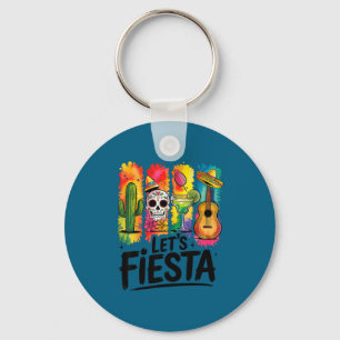 Let's fiesta cinco de mayo mexican margarita skull key ring