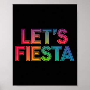 Lets fiesta cinco de mayo mexican party fiesta  poster