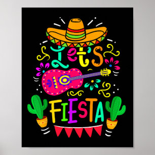 Let's Fiesta Cinco De Mayo Mexican Party Guitar Lo Poster