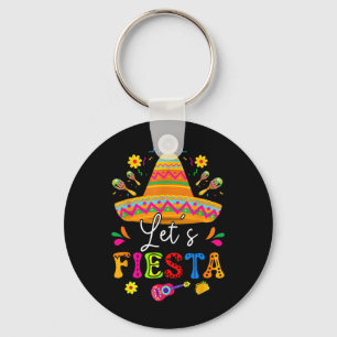 Let's Fiesta Cinco De Mayo Mexican Party Guitar Me Key Ring