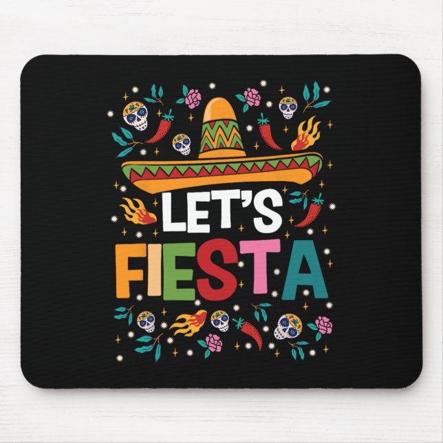 Let's Fiesta Cinco De Mayo Mexican Theme Party Gui Mouse Mat (Front)