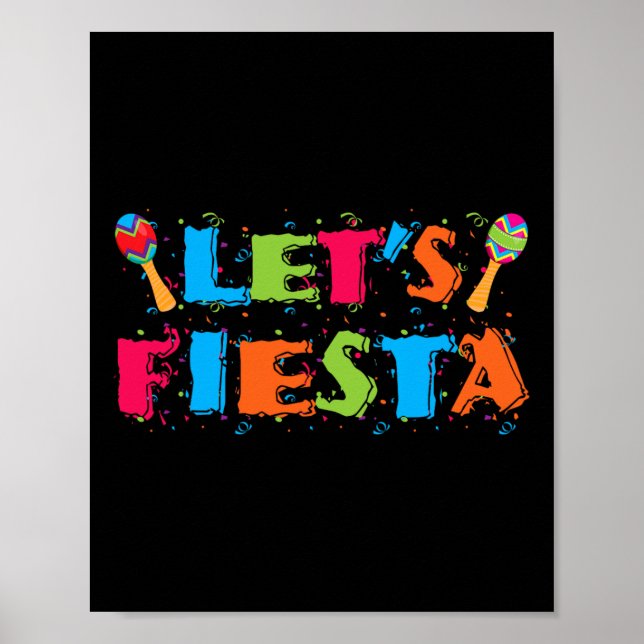 Let's Fiesta Cinco De Mayo Party Shirt  Poster (Front)