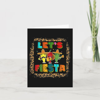 Lets Fiesta Cinco De Mayo Sombrero Guitar Leopard  Card