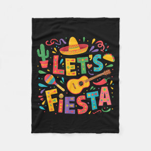 Let's fiesta cinco de mayo sombrero mexican party fleece blanket