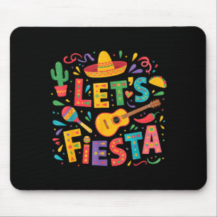 Let's fiesta cinco de mayo sombrero mexican partyL Mouse Mat