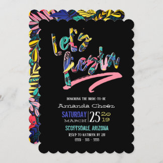 Let's Fiesta Colourful Bachelorette Party Invitation
