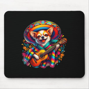 Lets Fiesta Cute Chihuahua Playing Guitar Cinco De Mouse Mat