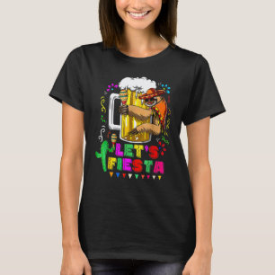 Let's Fiesta Cute Sloth Holding Beer Cinco De Mayo T-Shirt