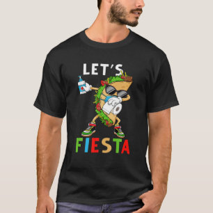 Let's Fiesta Dabbing Taco Face Mask Cinco De Mayo T-Shirt