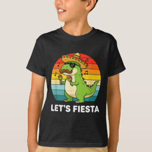 Let's fiesta dino cinco de mayo sombrero maracasLe T-Shirt