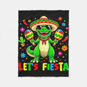Let's fiesta dinosaur cinco de mayo boys kids fleece blanket