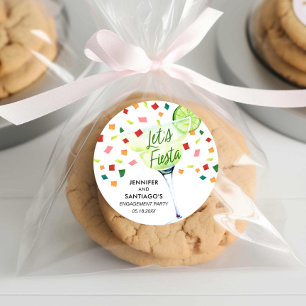 Let's Fiesta Engagement Party Favour Classic Round Sticker