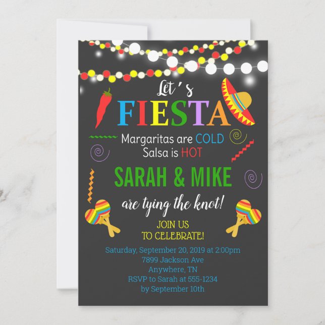 Let's Fiesta Engagement Party Invitation (Front)