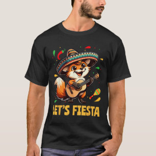Lets Fiesta Fox Sombrero Cinco De Mayo Mexican Kid T-Shirt