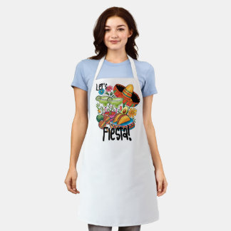 Let's Fiesta! Fun Tacos and Margarita Lover Apron