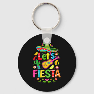 Let's fiesta happy cinco de mayo mexican sombreroL Key Ring