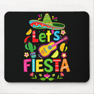 Let's fiesta happy cinco de mayo mexican sombreroL Mouse Mat