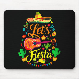 Let's fiesta happy cinco de mayo mexican sombreroL Mouse Mat
