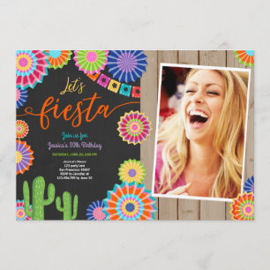 Let's Fiesta invitation Mexican Birthday 30 Woman