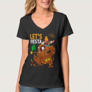 Lets Fiesta Kids Dinosaur Dab Mexican Party 5 De M T-Shirt