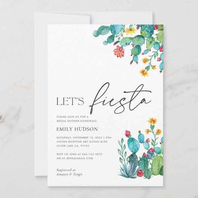Let's Fiesta Mexican Bridal Shower Invitation (Front)