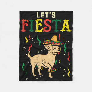 Lets Fiesta Mexican Chihuahua Dog Cinco De Mayo Pe Fleece Blanket