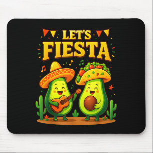 Let's fiesta mexican cinco de mayo avocado tacos mouse mat