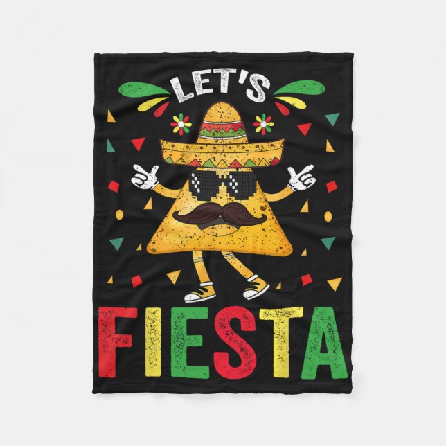 Let's Fiesta Mexican Cinco De Mayo  Fleece Blanket (Front)