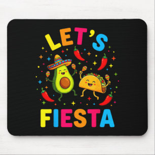 Let's fiesta mexican cinco de mayo maracas, avocad mouse mat