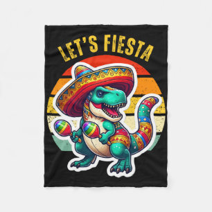 Let's Fiesta Mexican Dino Trex Cinco De Mayo Toddl Fleece Blanket