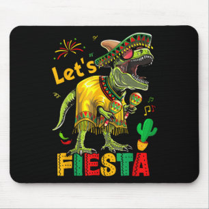 Lets Fiesta Mexican Dino Trex Cinco De Mayo Toddle Mouse Mat