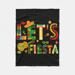 Lets Fiesta Mexican Family Fiesta Squad Cinco De M Fleece Blanket