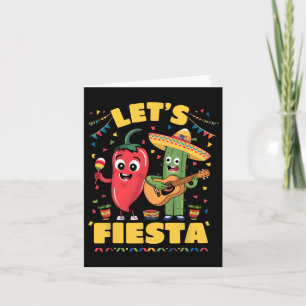 Let's Fiesta Mexico Fiesta Taco Guitar Cactus Cinc Card