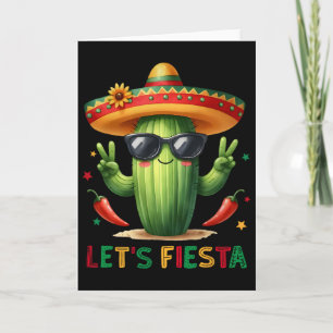 Let's Fiesta Mexico Fiesta Taco Guitar Cactus Cinc Card