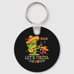 Let's fiesta mexico fiesta taco guitar cactus cinc key ring