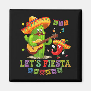Let's fiesta mexico fiesta taco guitar cactus cinc magnet
